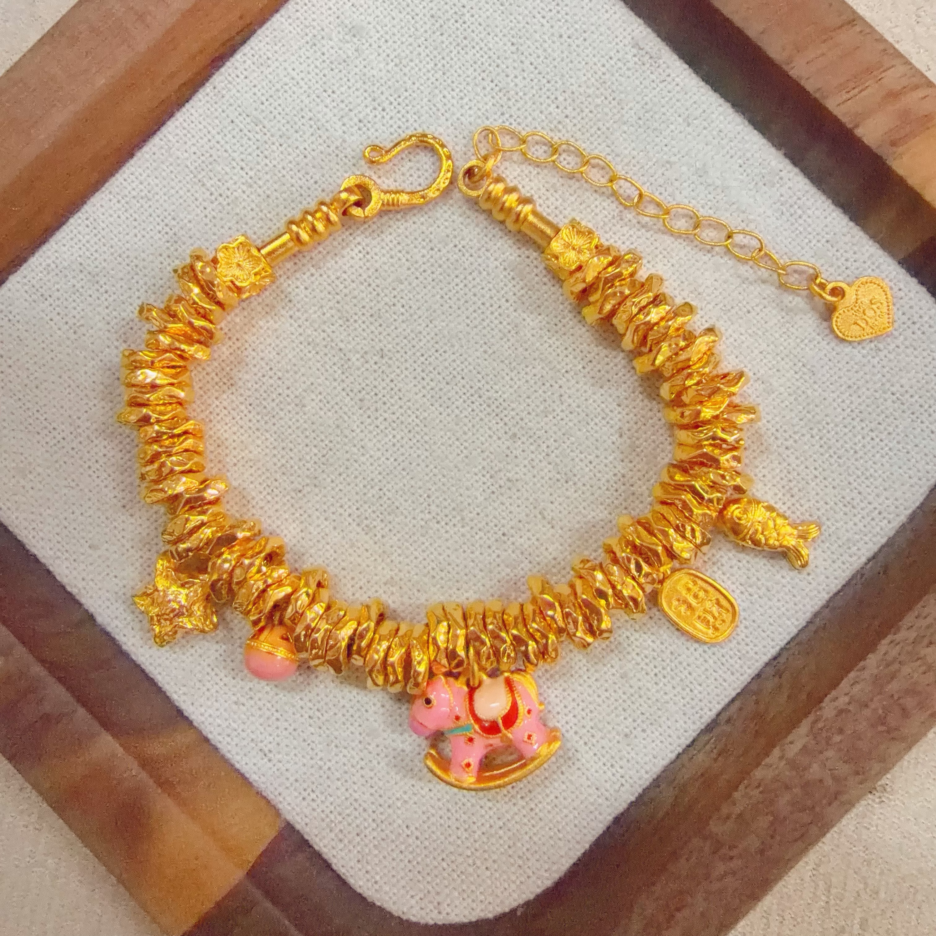 【足金珐琅糖球马上有钱盘缠手串】卡 7mm（合金链）