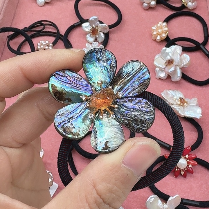 淡水珍珠发饰银S925镶嵌