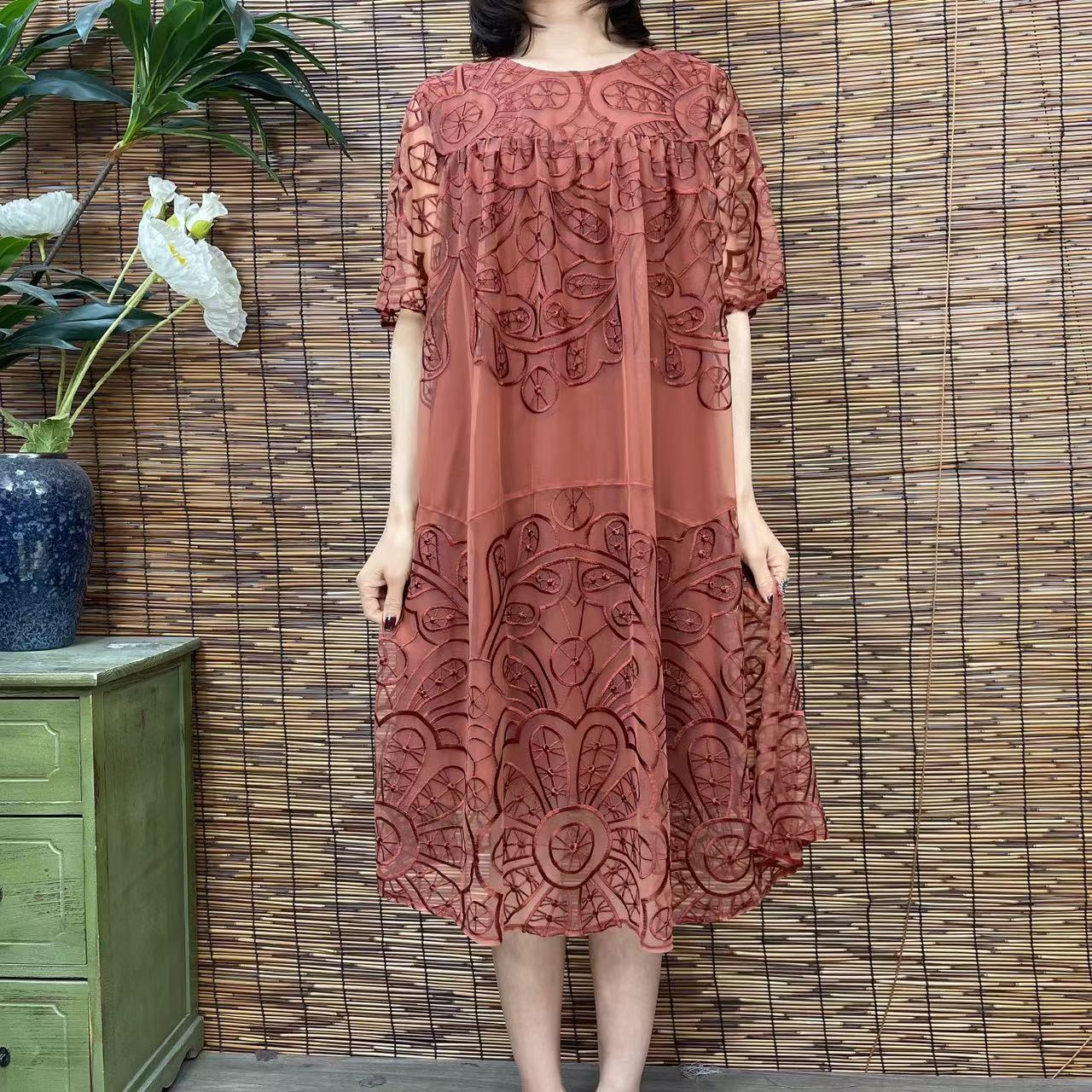 2776新款春夏遮肉显瘦洋气减龄连衣裙QZ