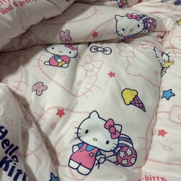 【甜筒kitty豆豆被】200*230柔软加厚豆豆被子