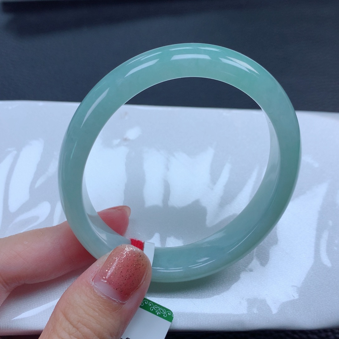 翡翠手镯未镶嵌53贵妃晴水绿