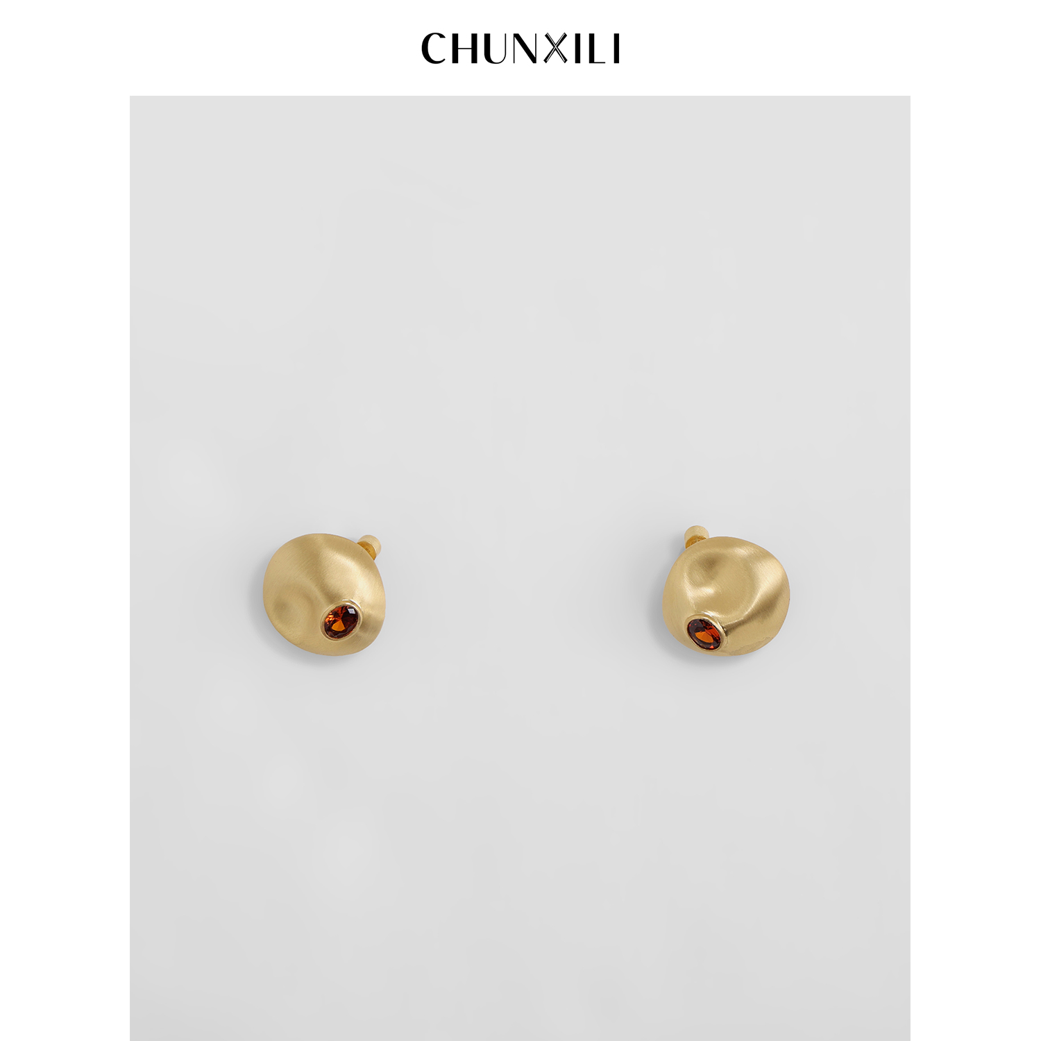 铜合金合成锆石耳饰 CHUNXILI/春熙里 简约几何耳钉D00SP54090