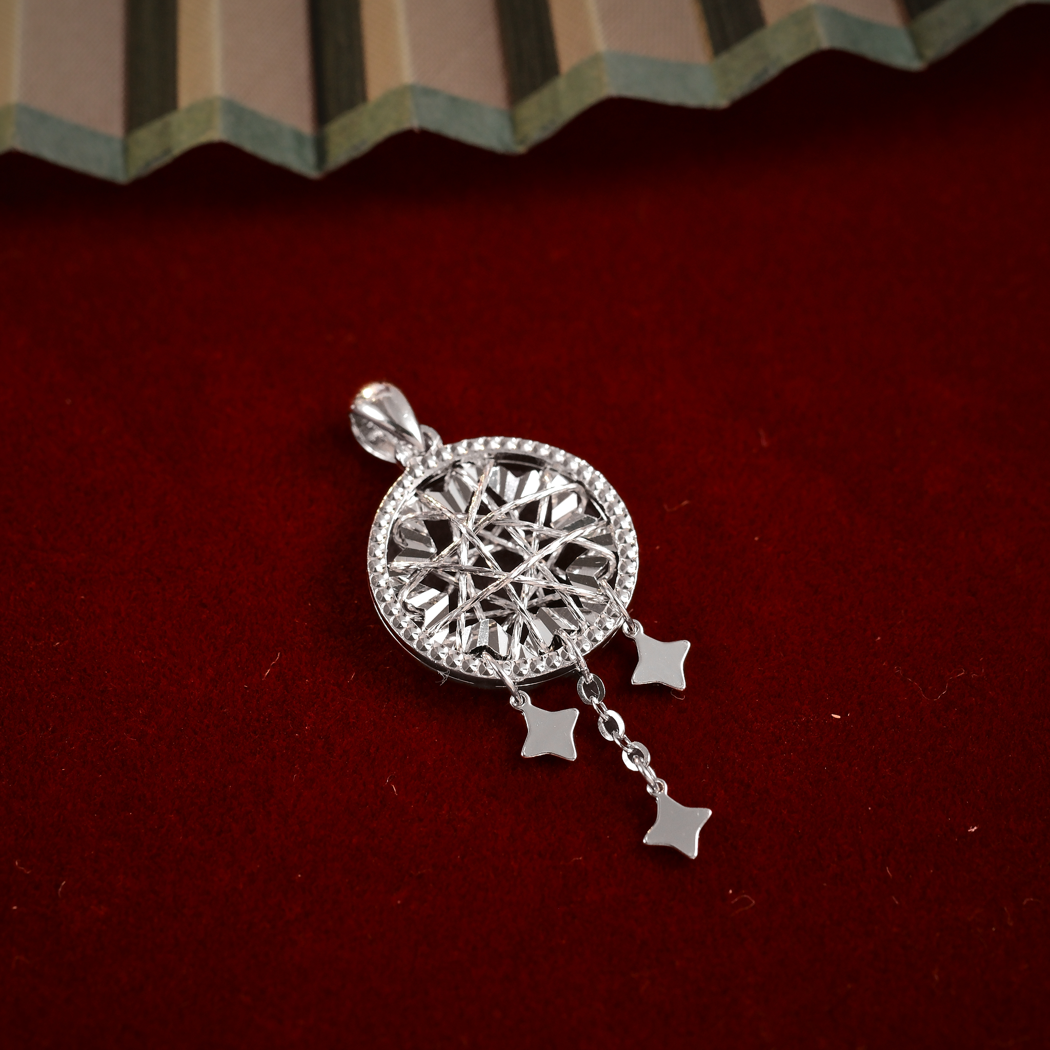 吊坠足银 足银990镂空捕梦网星星吊坠 时尚百搭（DZ9546）