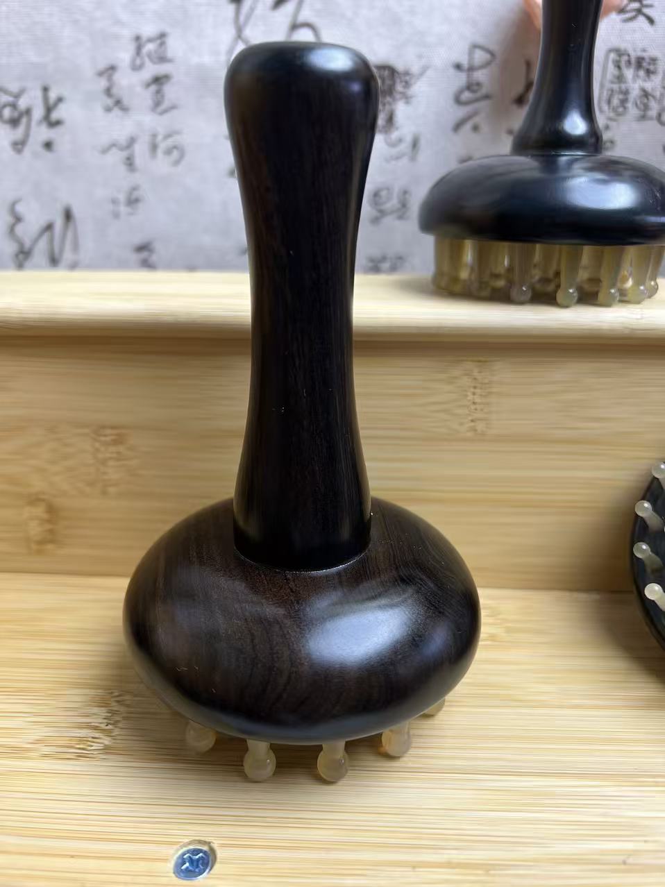 紫光檀超粗手柄22齿粗齿经络刷按摩梳肩颈疏通身体通经