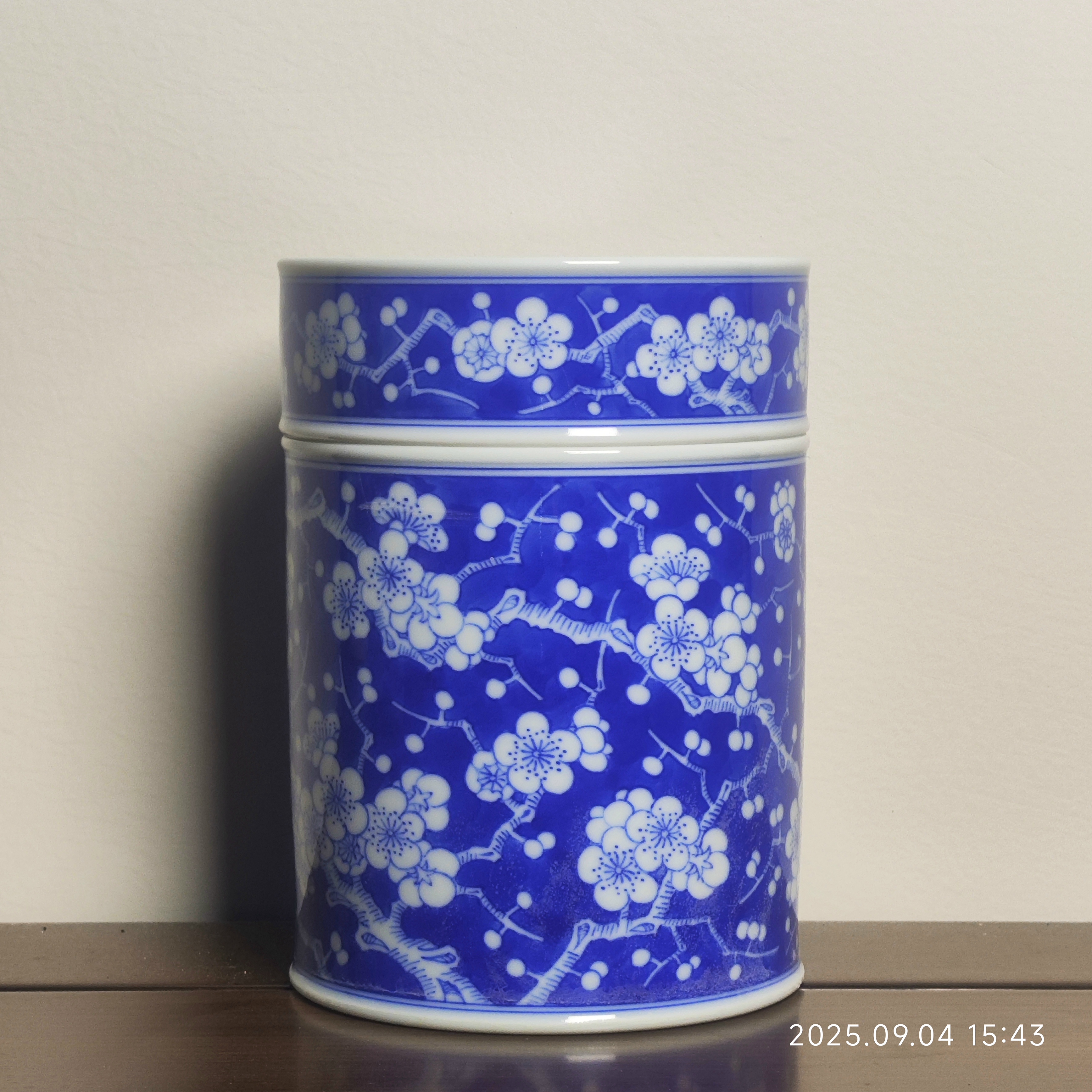 梅花茶叶罐手工陶瓷