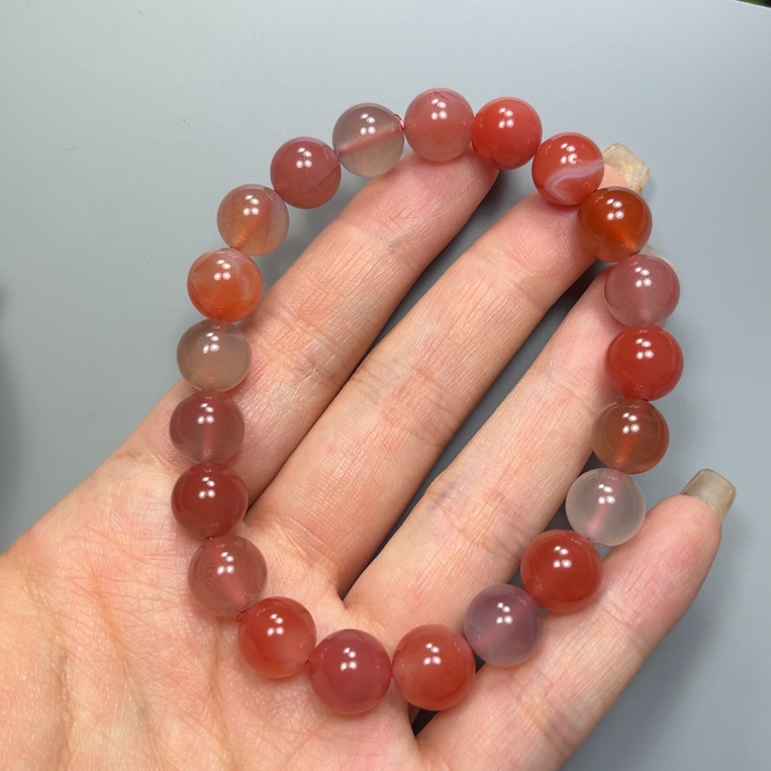 南红玛瑙多宝圆珠单圈9mm未镶嵌