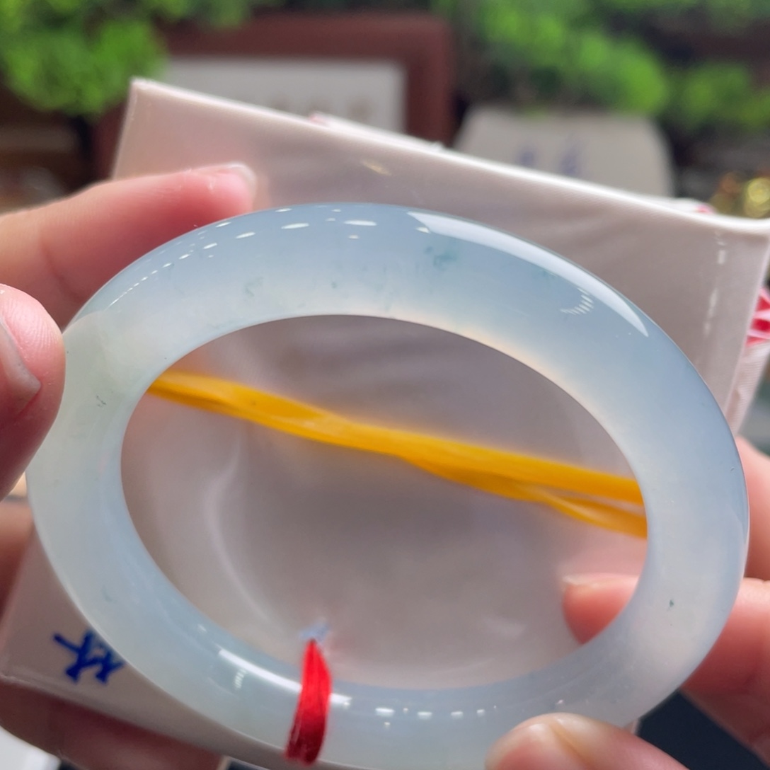 翡翠未镶嵌手镯52.2蓝冰胶 行家货 