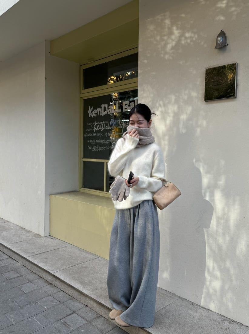 米古古 SOUL #7528-福 慵懒松弛感拖地直筒裤（S:裤长100 腰围68）