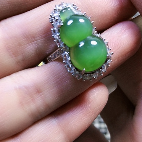 和田玉银S925镶嵌戒指