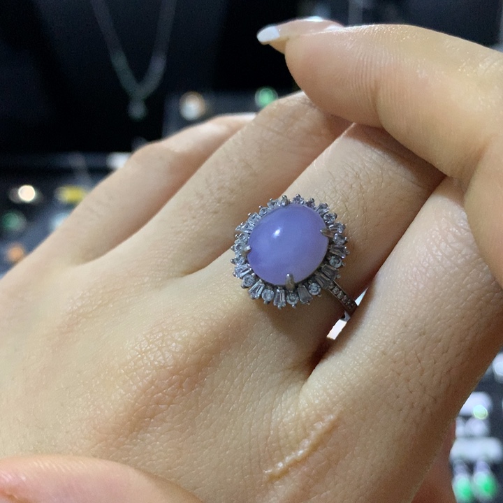 翡翠银S925镶嵌戒指