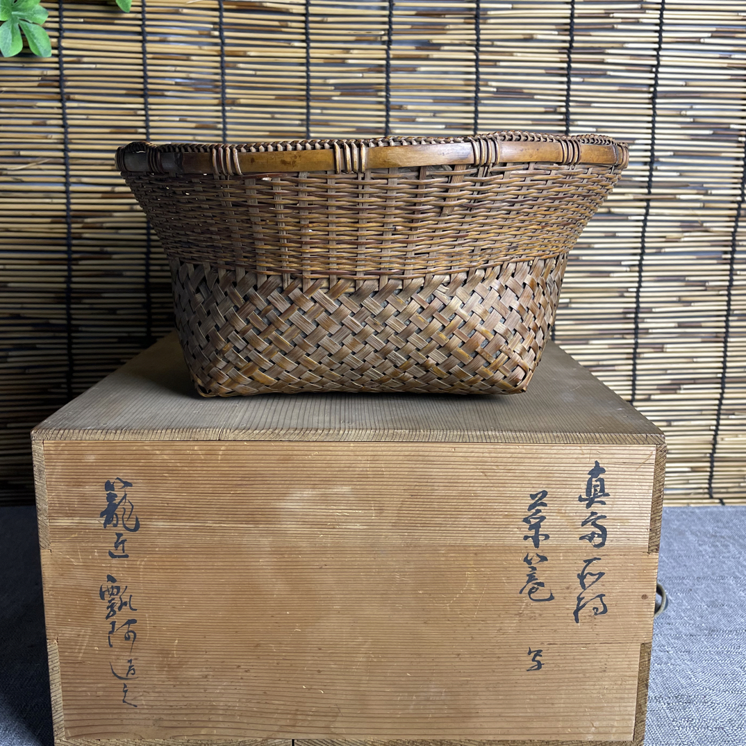 【老竹编炭篓】老竹精编，纹理古朴，包浆温润