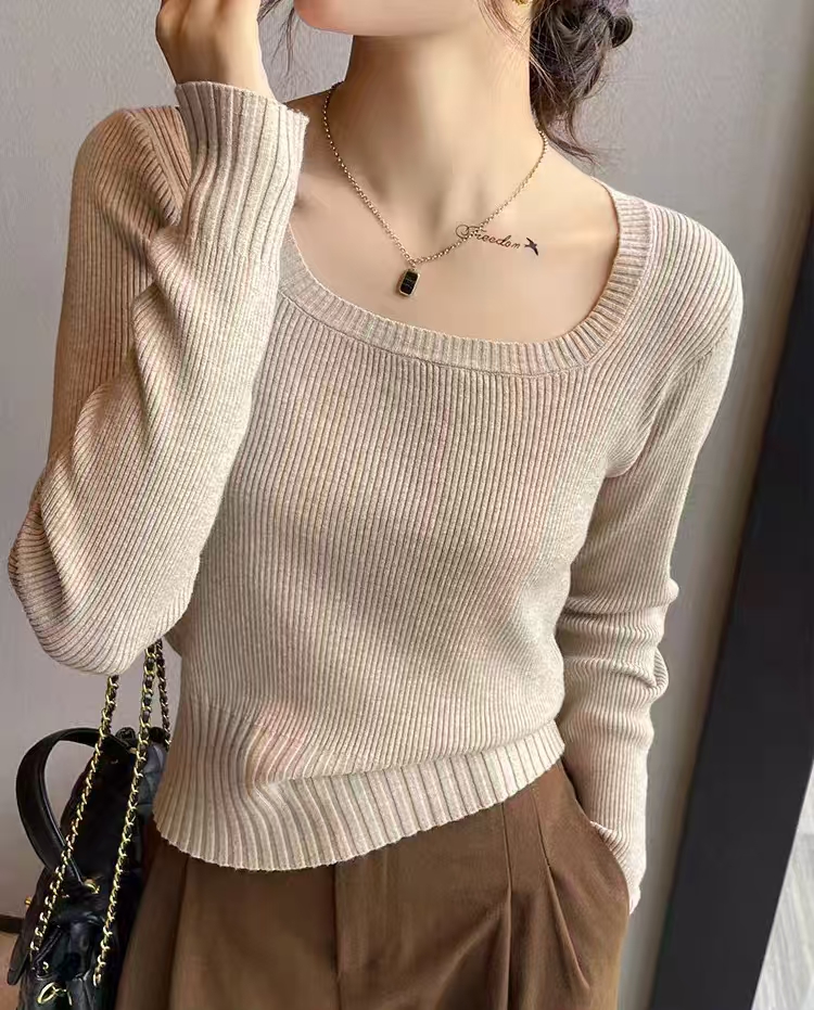 软fufufu【直播链接三】针织工厂修身百搭时尚长袖气质显瘦