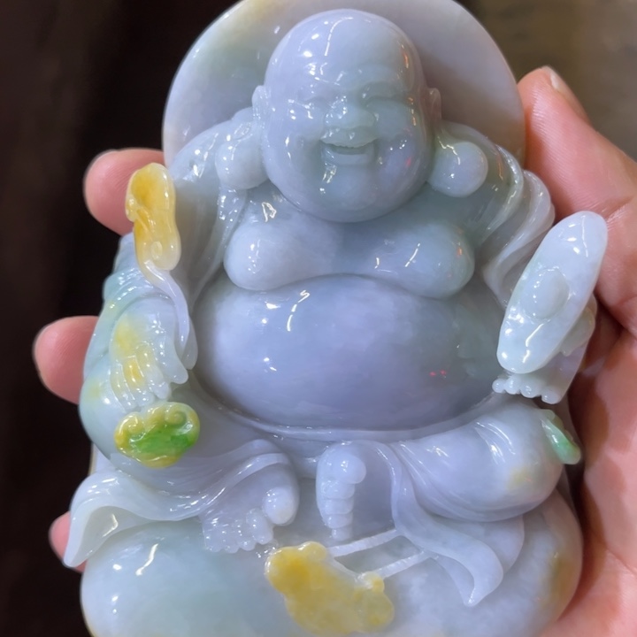 翡翠未镶嵌摆件佛公