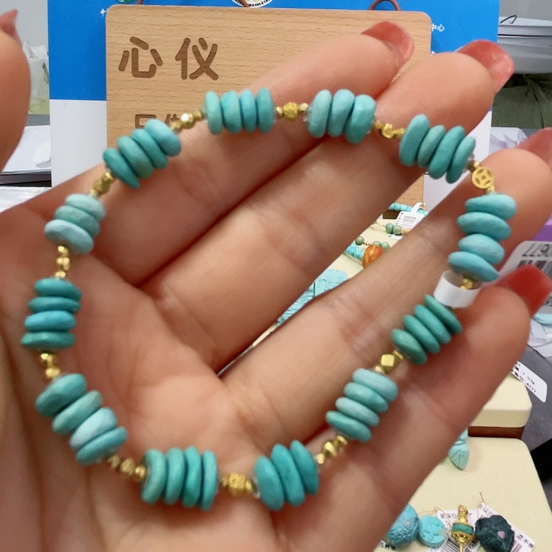 绿松石珠宝奇石18K金镶嵌