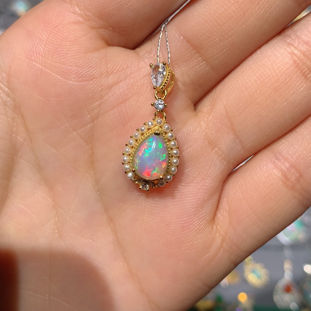 欧泊吊坠h银S925镶嵌福利