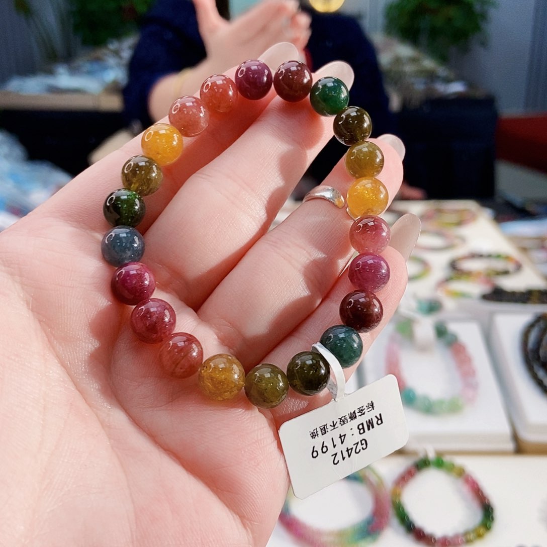 碧玺手链未镶嵌G2412单圈颜色微差发1