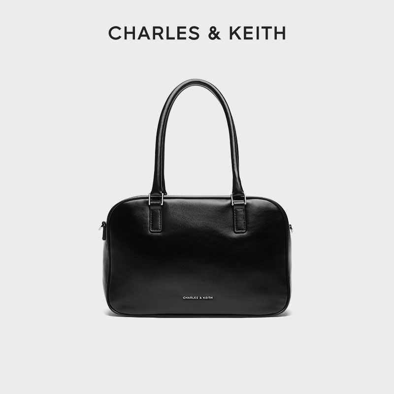 CHARLES & KEITH【商场同款】简约百搭手提波士顿斜挎包30271398