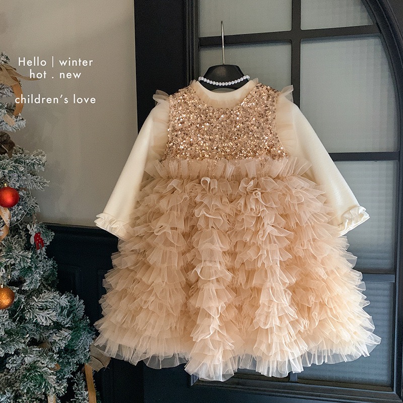 2025冬季公主裙汉服女童女宝宝套装蓬蓬裙纱裙套装冬款公主风