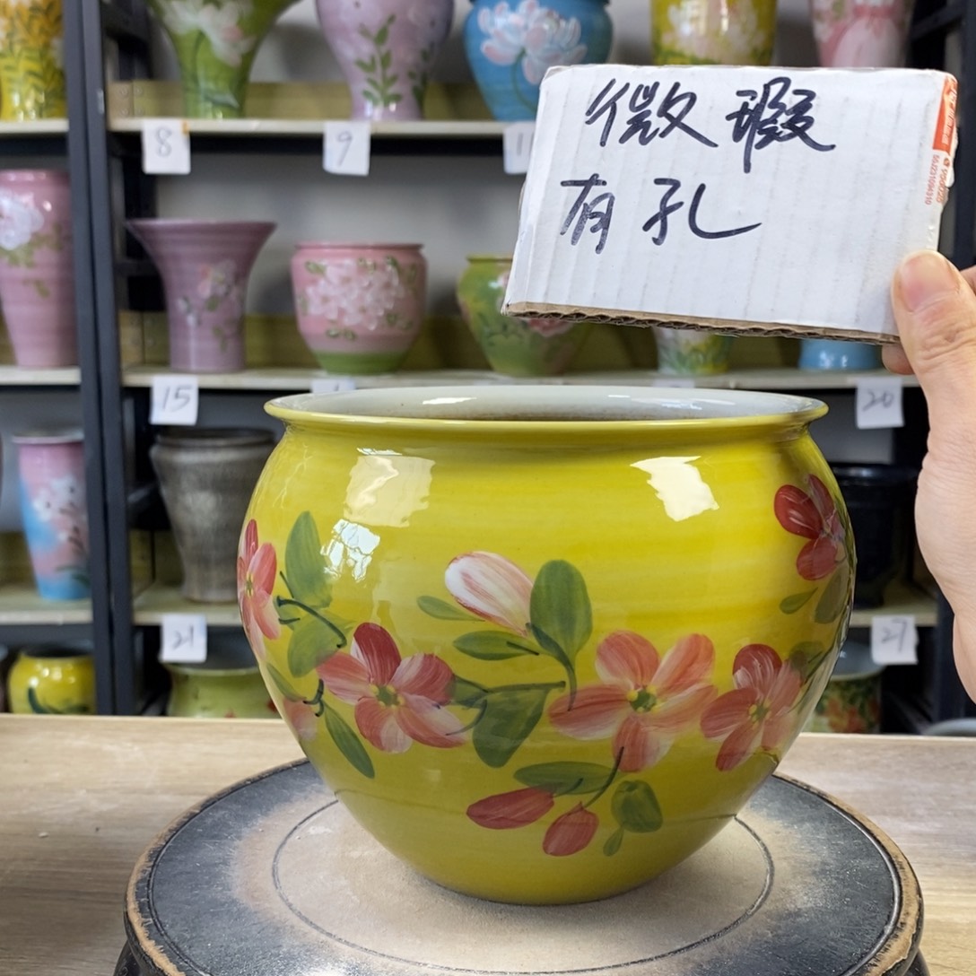 景德镇手工手绘陶瓷花盆
