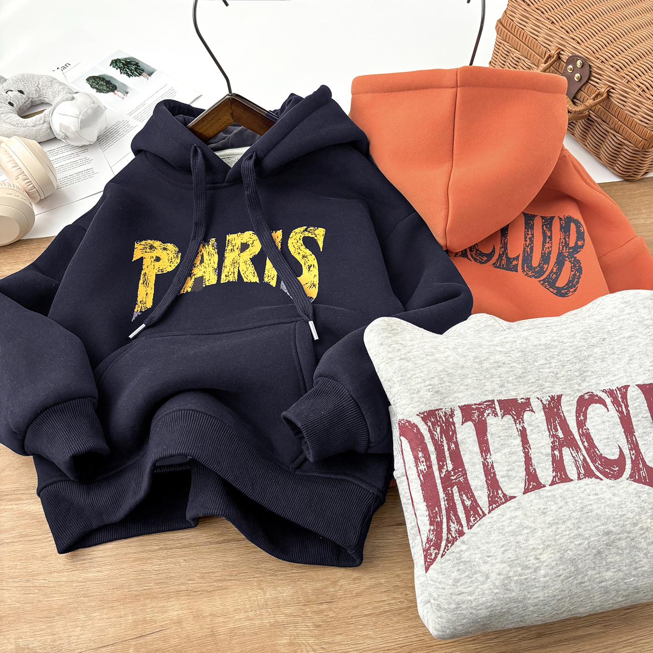 【薄绒/厚绒】2025加绒加厚中大童连帽卫衣冬款新款帅气男童休闲