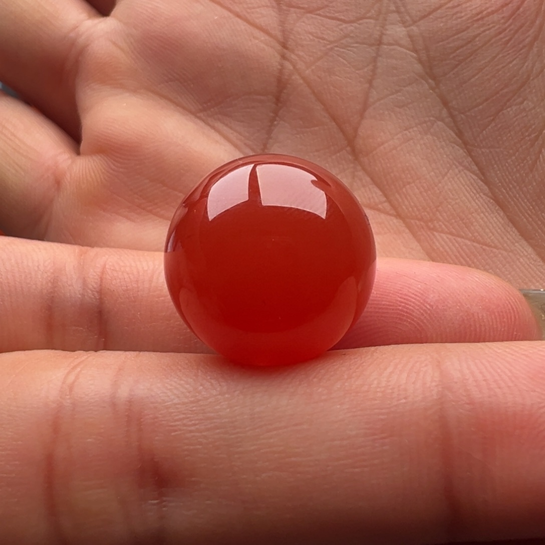 南红玛瑙未镶嵌圆珠17.3