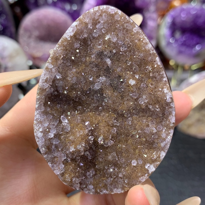 未镶嵌紫晶珠宝半成品龙蛋