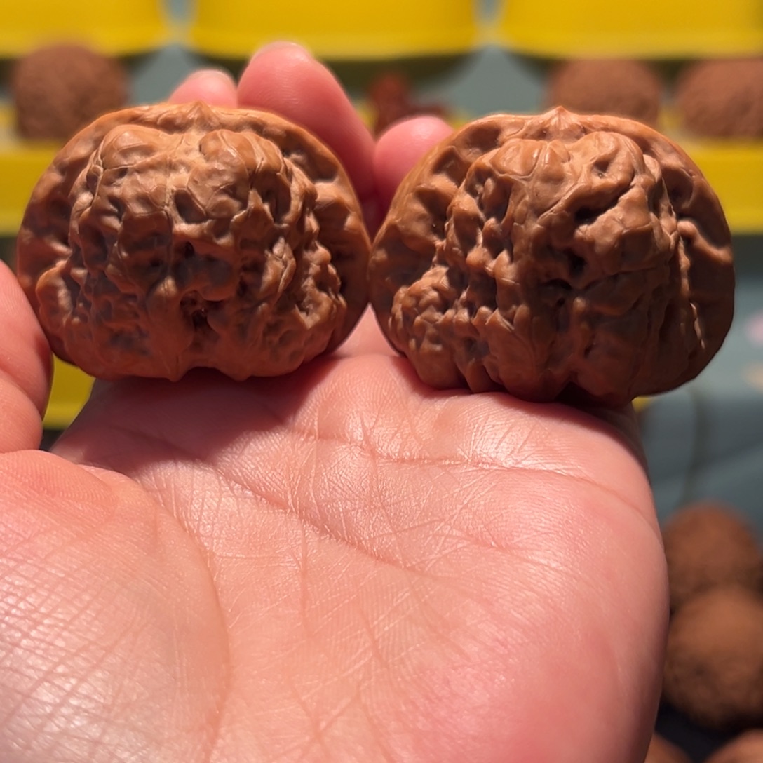 雷***禺把件文玩核桃蛤蟆头43把件文玩核桃