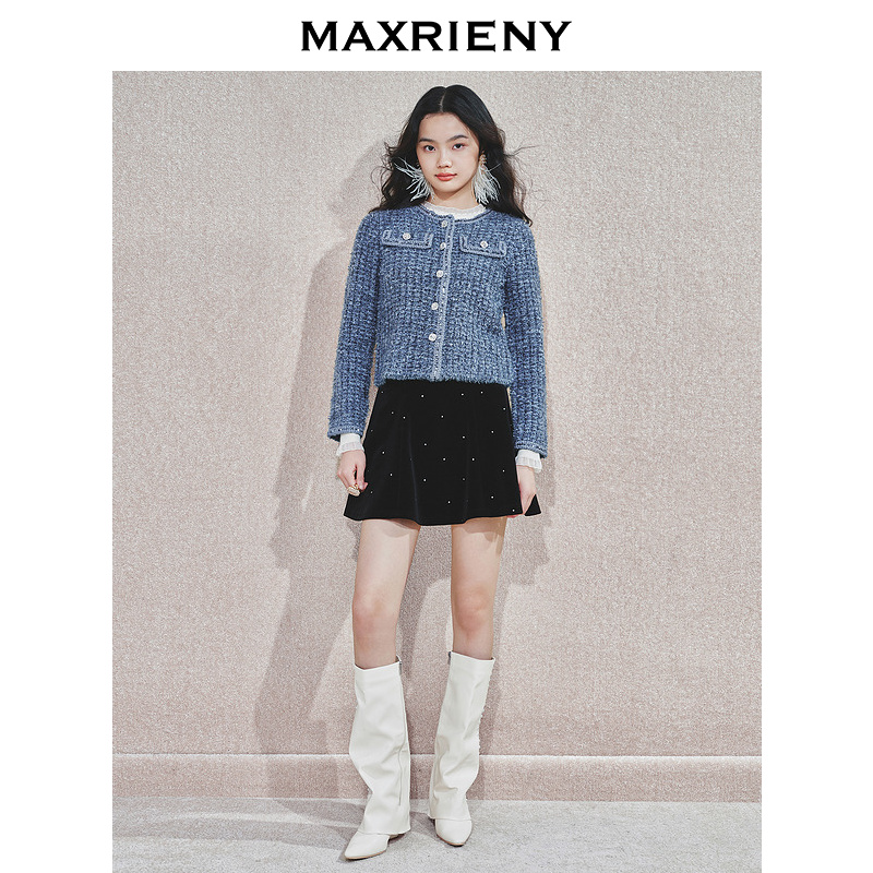 【初依专属】MAXRIENY千金短外套冬精致法式小香风夹克修身显瘦