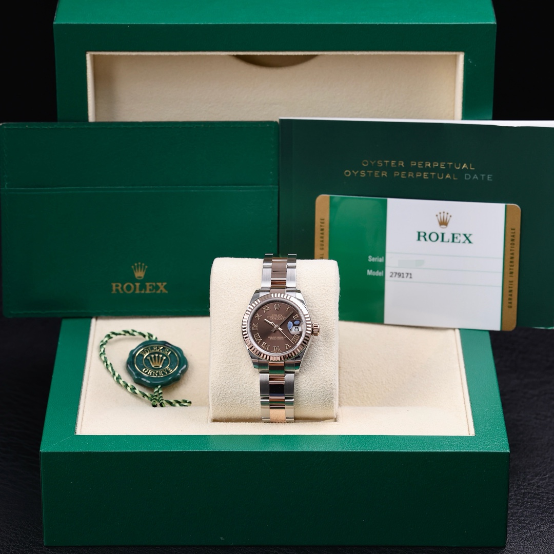 95新 Rolex/劳力士 279171 咖啡罗马 板带 28mm 2017年11月保卡