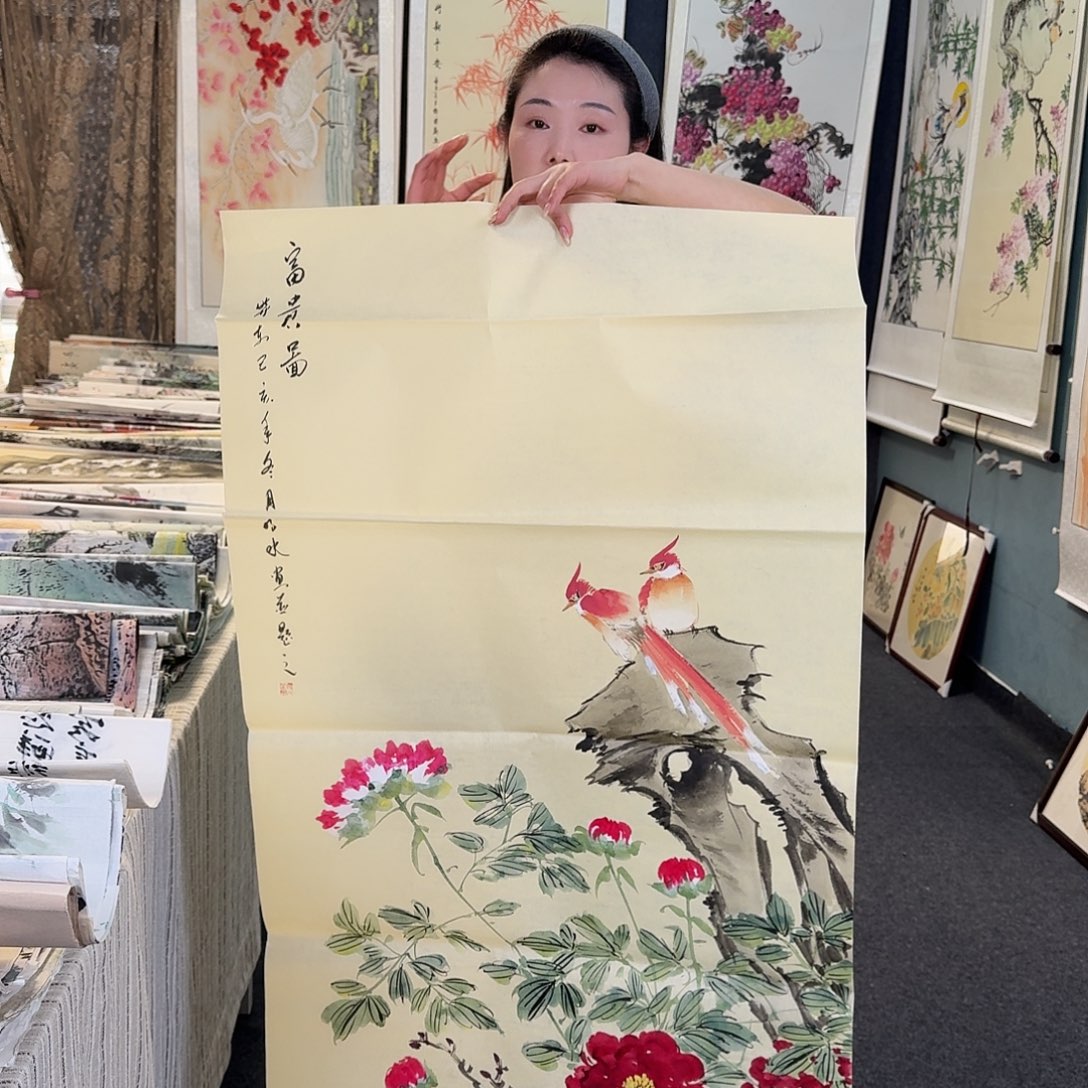 纯手绘国画作品好看四尺