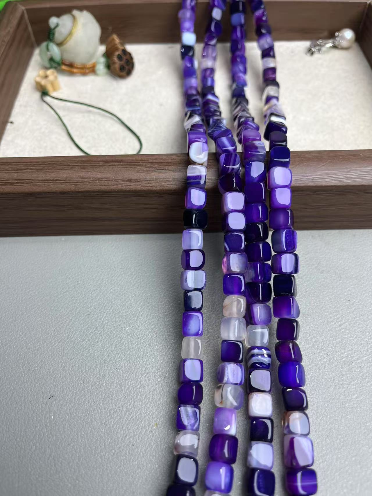 天然7mm左右不规则紫玛瑙方糖散珠半成品可DIY做手串锁骨链当配珠