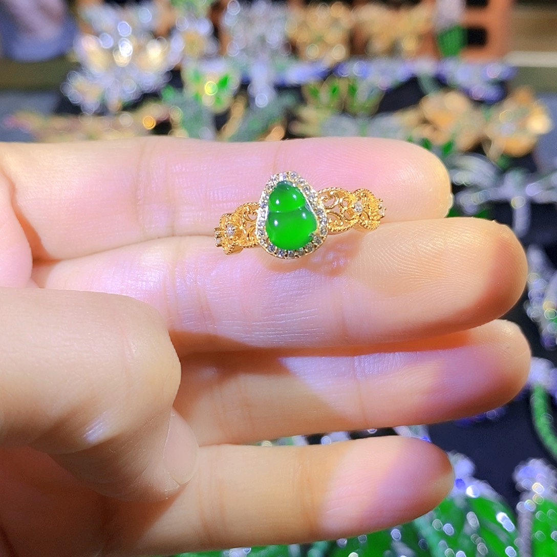 吊坠(不含链)银S925镶嵌翡翠