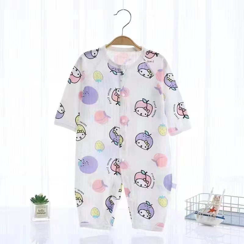 {2号仓}连体衣韩版女宝森系长袖哈衣睡衣爬服婴儿连身衣夏季长爬