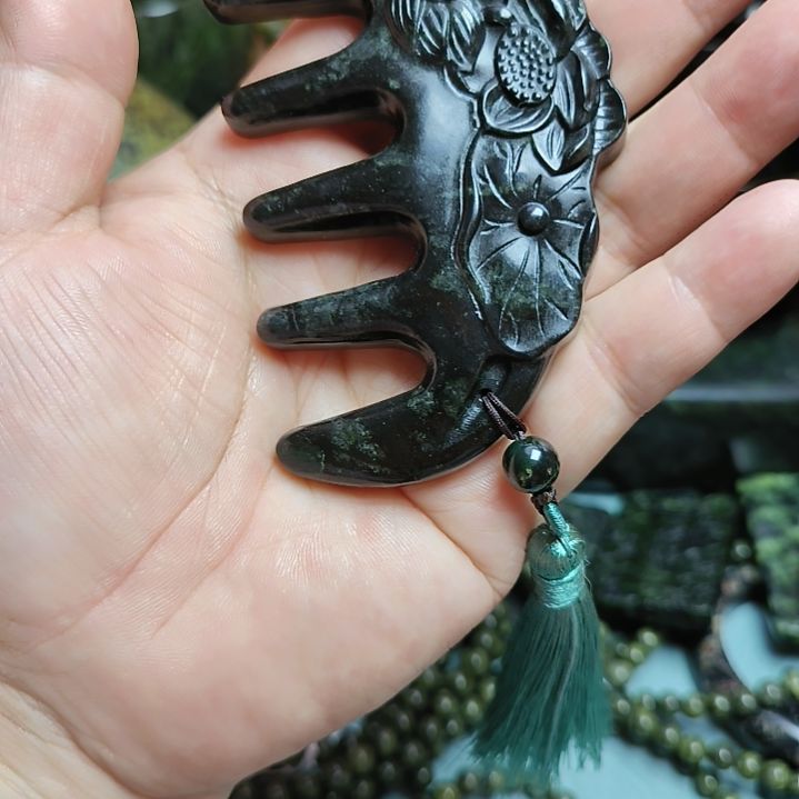 蛇纹石玉合金梳子梳子