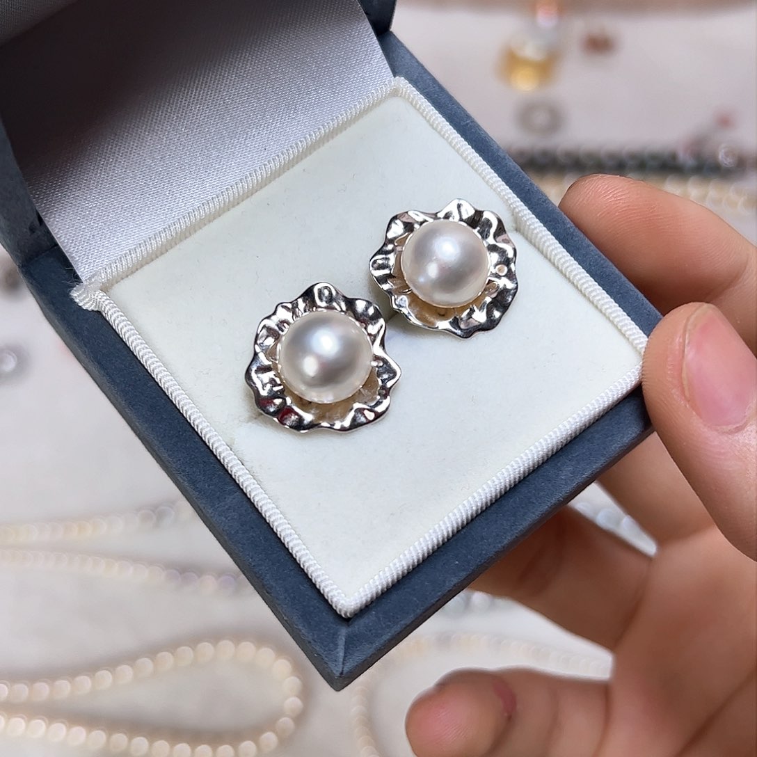 拼合珍珠（马贝珠）耳饰银S925镶嵌