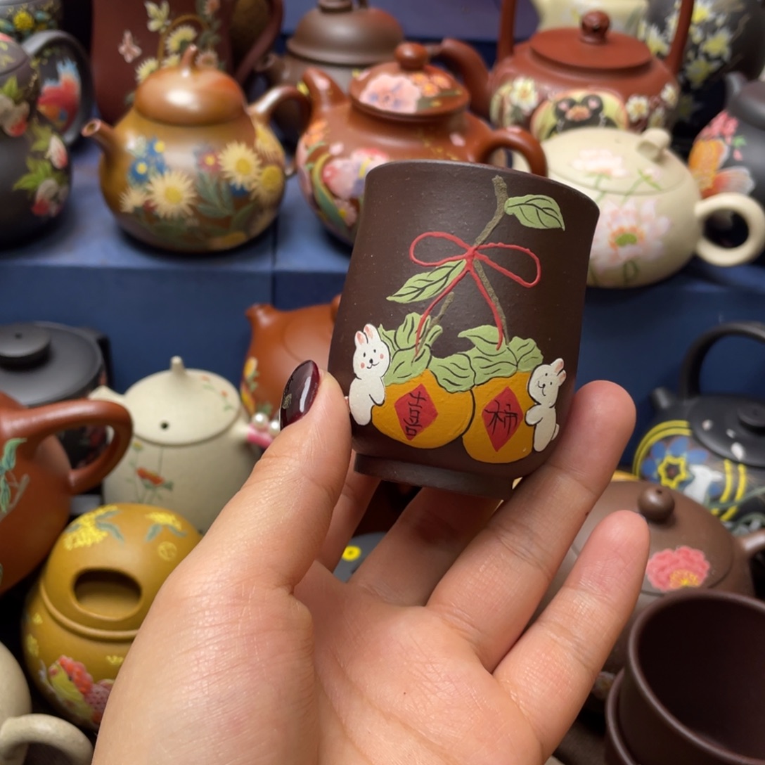 茶杯红泥紫砂主人杯100cc