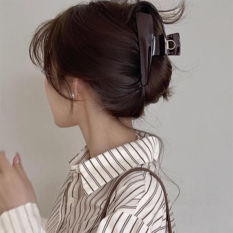 韩国亚克力发夹女2025新款高端头饰品后脑勺盘发抓夹鲨鱼夹子发卡
