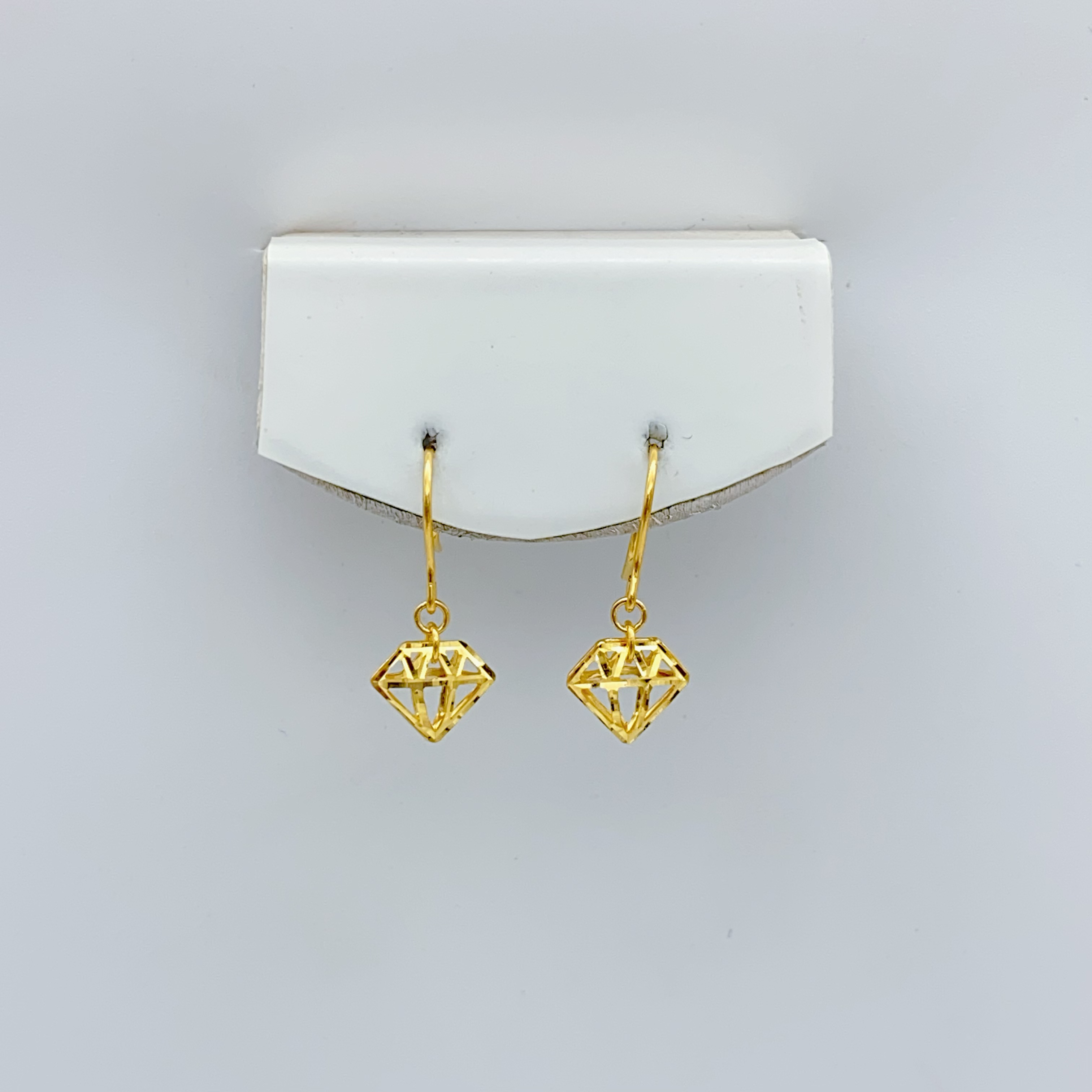 老庙黄金2 足金 超轻5G工艺 简约时尚气质仿钻点缀 耳钩 799