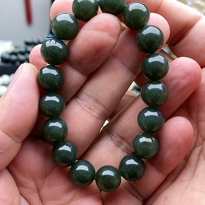 【闪购商品】未镶嵌手链和田玉12且末蓝