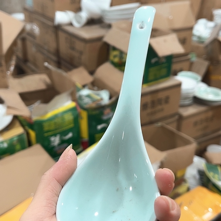 瓷片青瓷大勺两个微瑕包邮