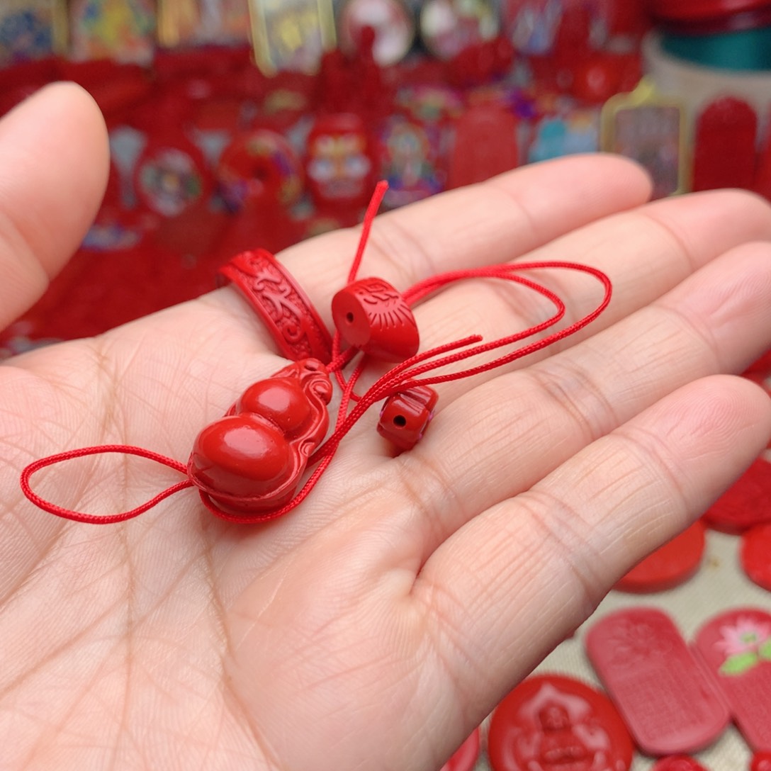 天然辰砂工艺品朱砂手机坠