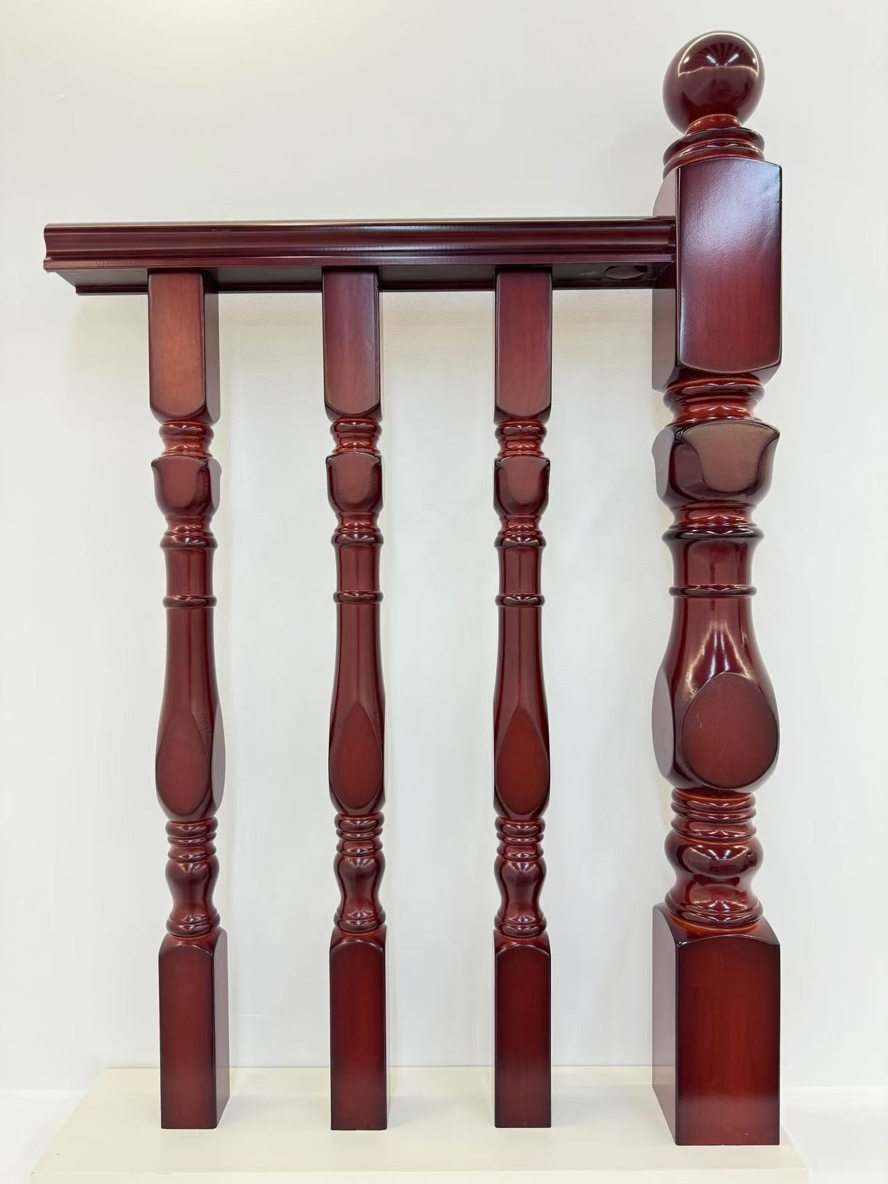 橡胶木家用实木楼梯八角