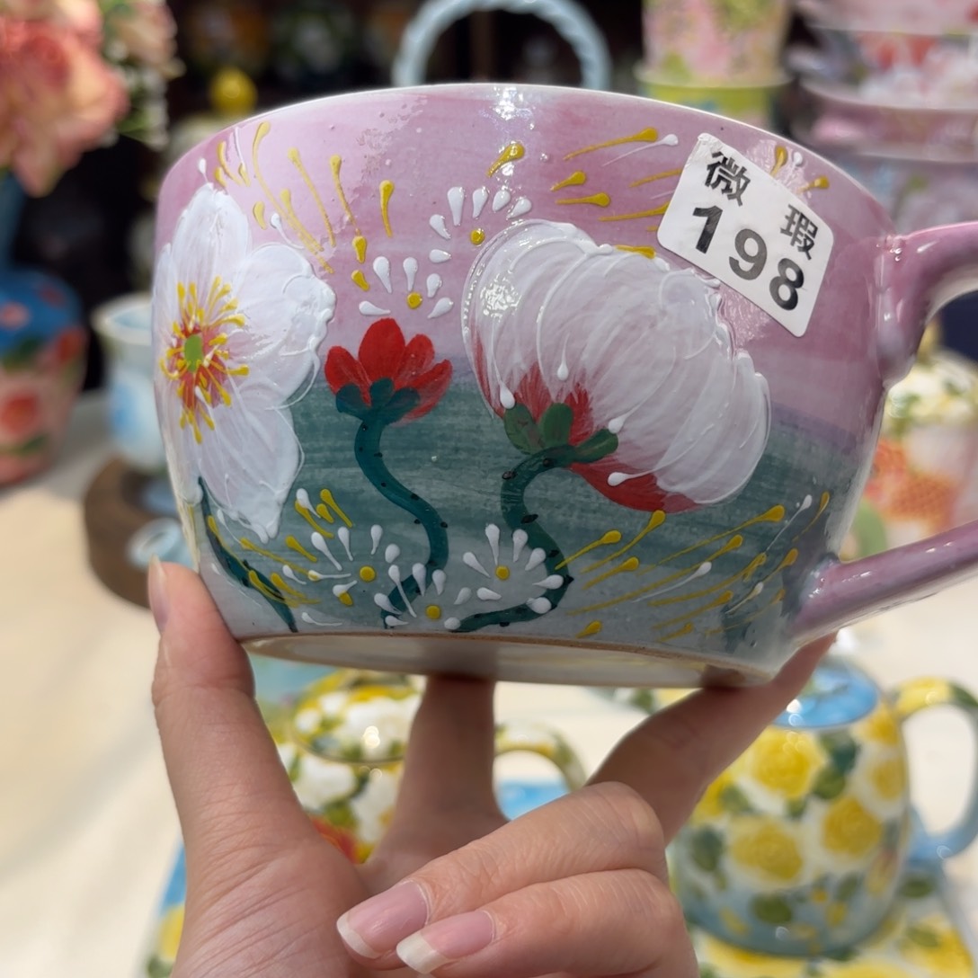 瓷片景德镇手绘高温釉下彩陶瓷茶具