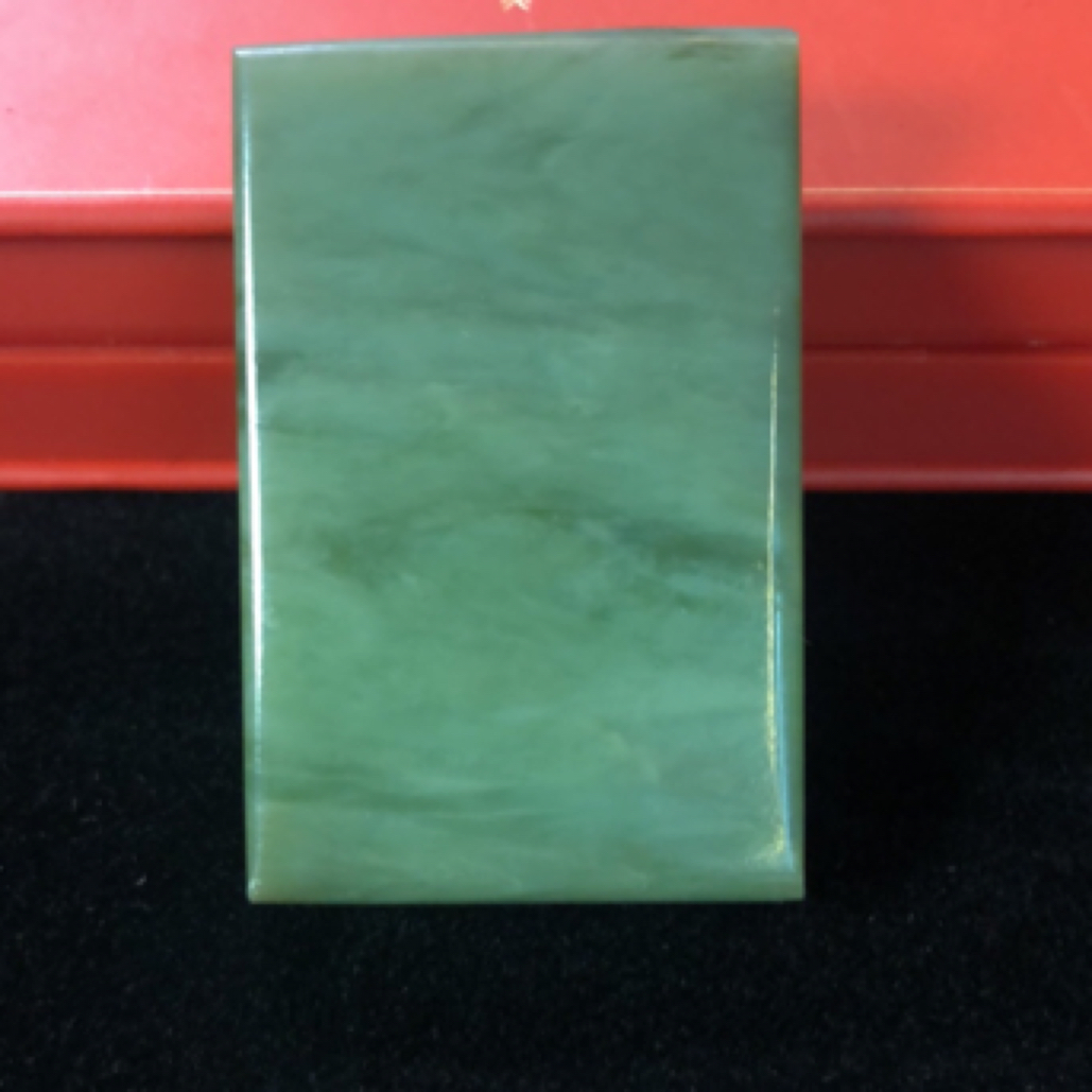 和田玉碧玉平安无事牌29mm*49*4.8