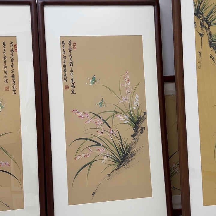 国画国画立体兰花