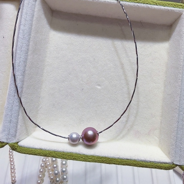 淡水珍珠定制吊坠银S925镶嵌