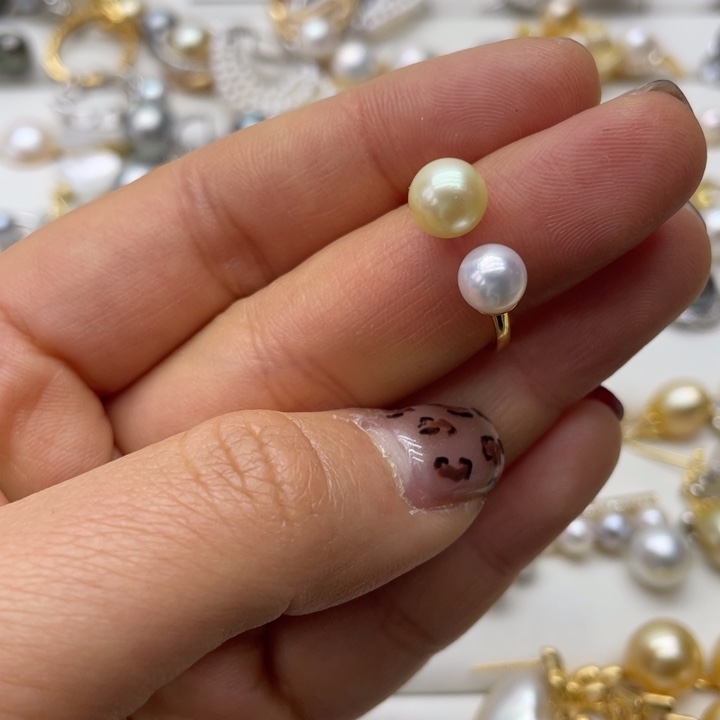 海水珍珠戒指银S925镶嵌