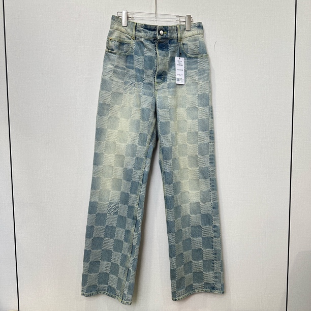 99新 LouisVuitton/路易威登 菲董棋盘格长裤/尺码33/编号11704