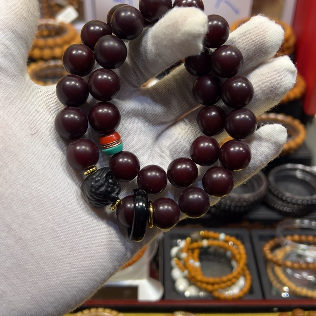 白玉菩提吊坠菩提根双圈