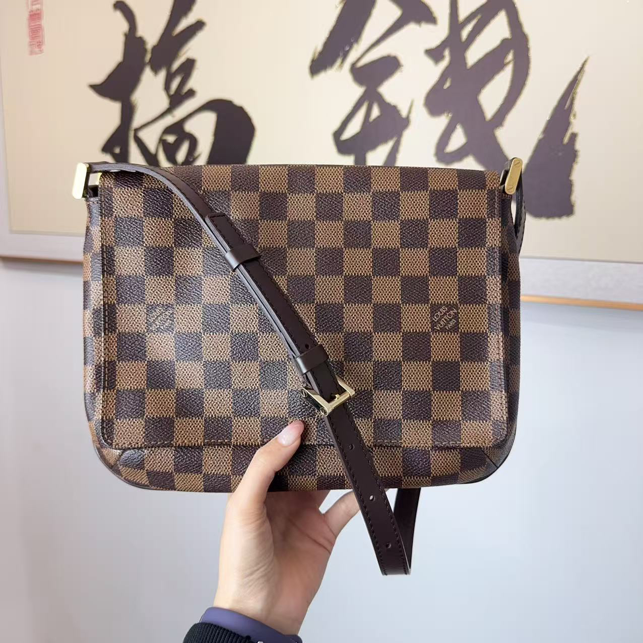 95新 LouisVuitton/路易威登 JM/棋盘格横版王菲包/编码0034